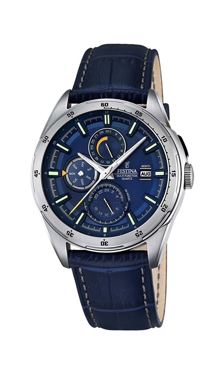 Festina Watches : F16877/2 Quartz Multifunction Dial Blue Leather Men Watch