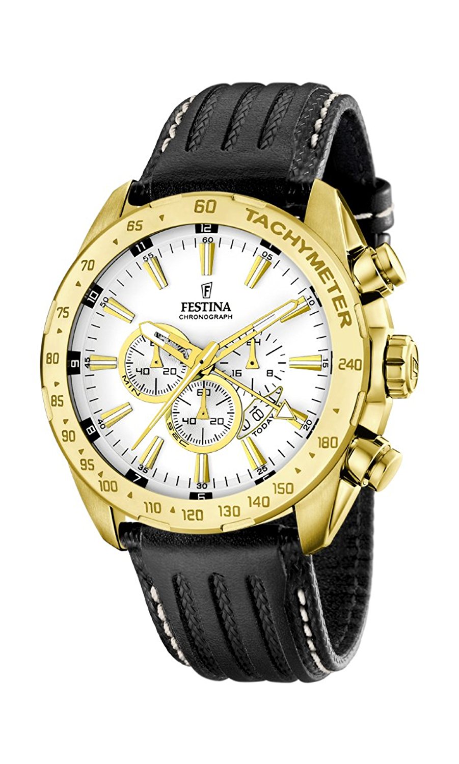 Festina Watches : F16879/1 White Dial Calfskin Band Men Watch