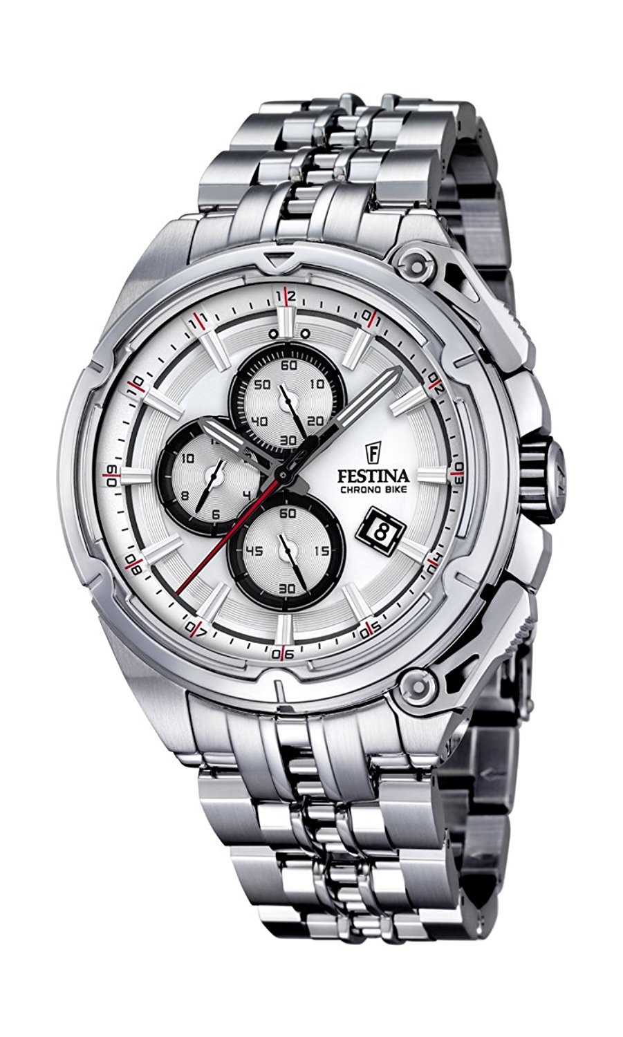 Festina Watches : F16881/1 White Dial Stainless Steel Band Men Watch