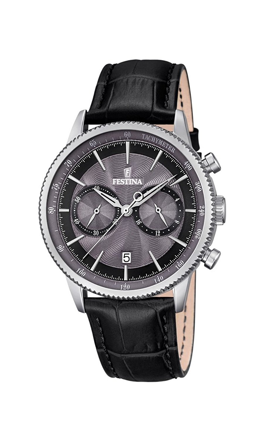 Festina Watches : F16893/5 Grey Dial Calfskin Band Men Watch