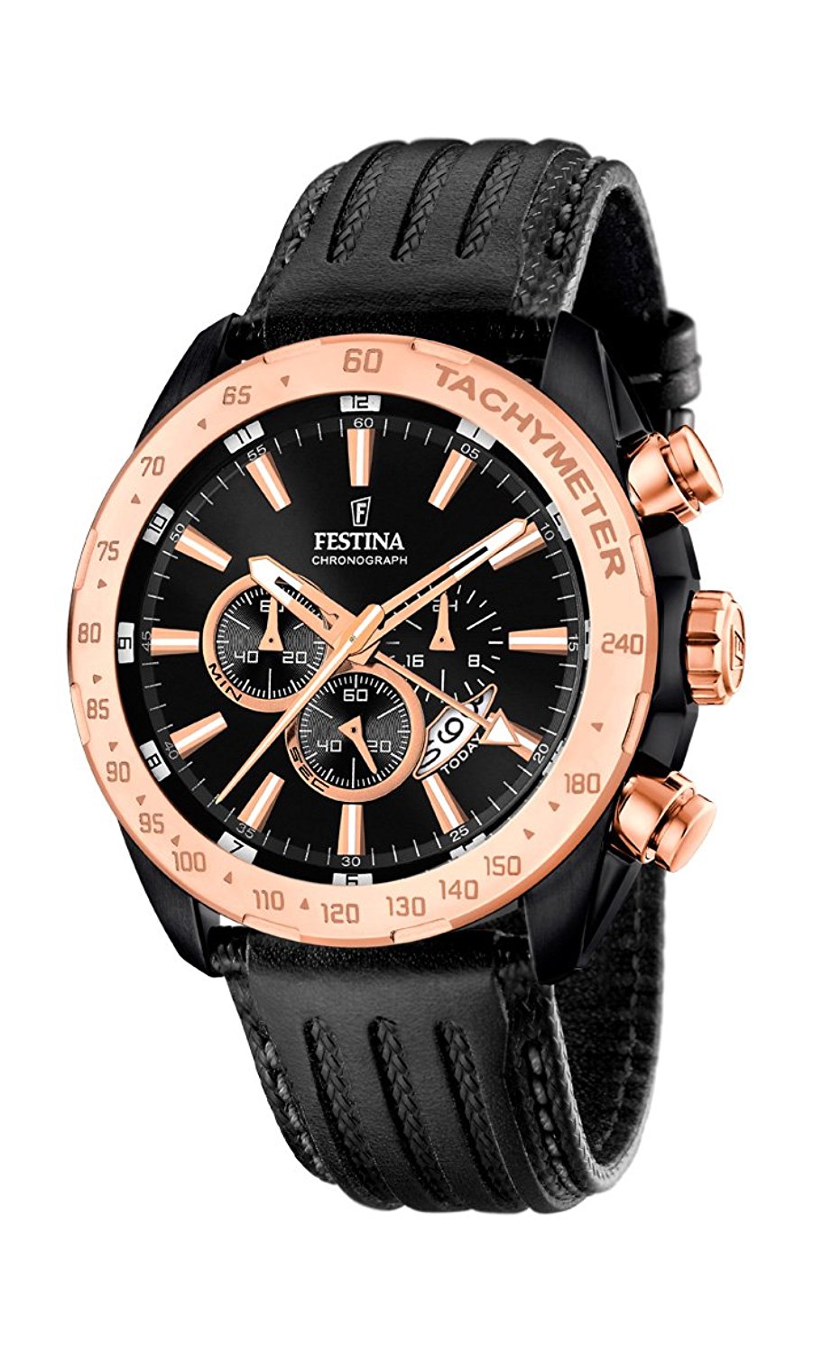 Festina Watches : F16899/1 Black Dial Stopwatch Dual Time Luminescent Hands Men Watch