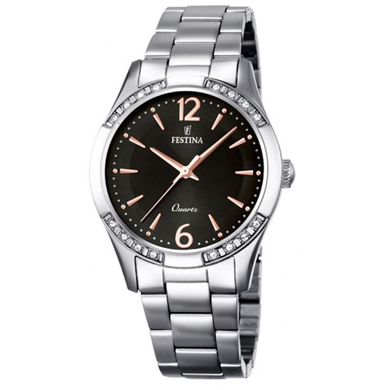 Festina Watches : F16913/2 Black Dial Stainless Steel Women Watch