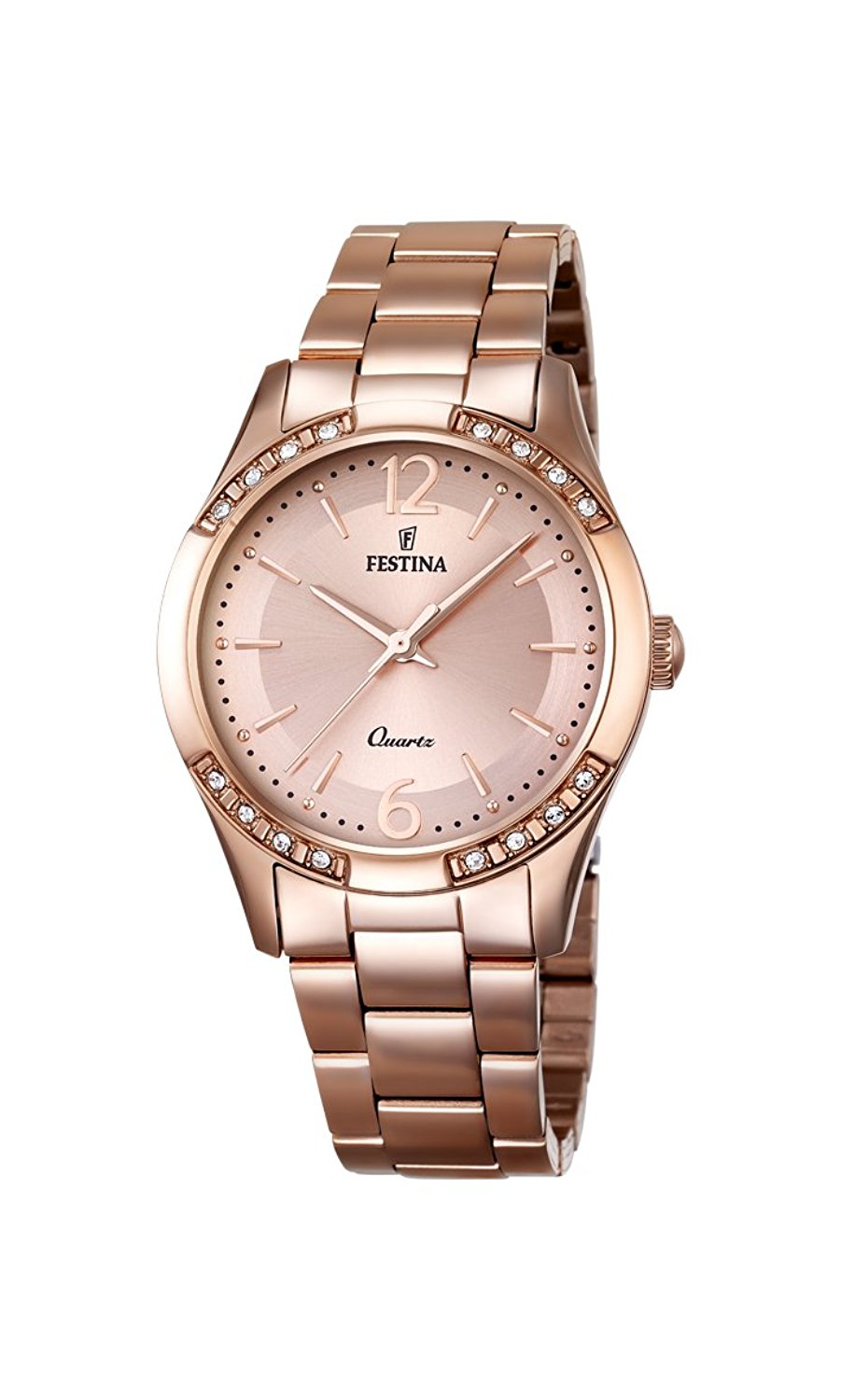 Festina Watches : F16914/1 Rose Gold Dial Stainless Steel Plated Women Watch