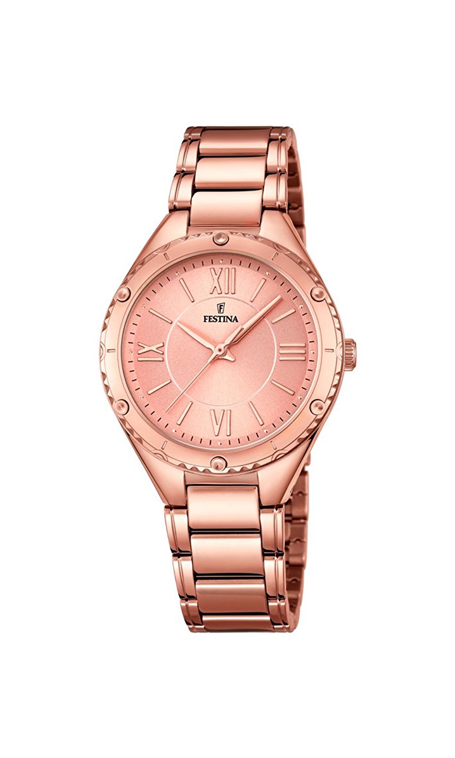 Festina Watches : F16922/2 Gold Dial Stainless Steel Band Men Watch