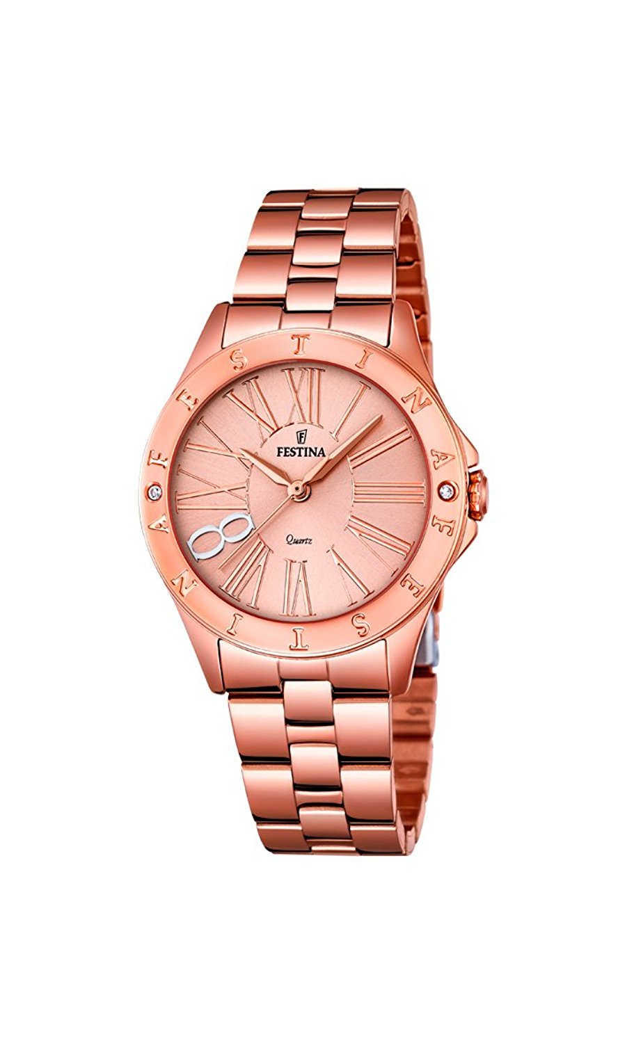 Festina Watches : F16926/2 Gold Dial Stainless Steel Band Men Watch