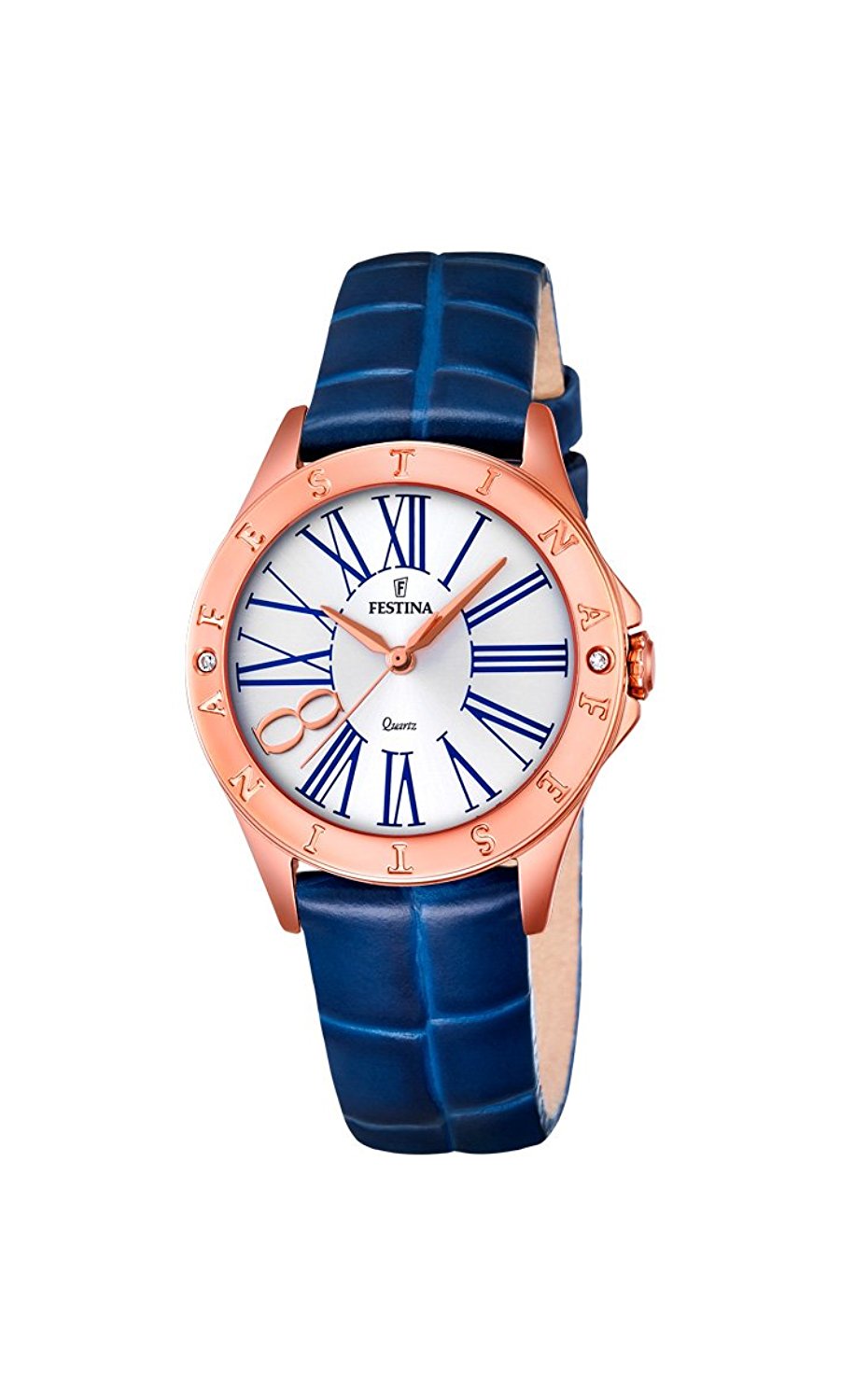 Festina Watches : F16930/1 Quartz Analog Blue Leather Women Watch