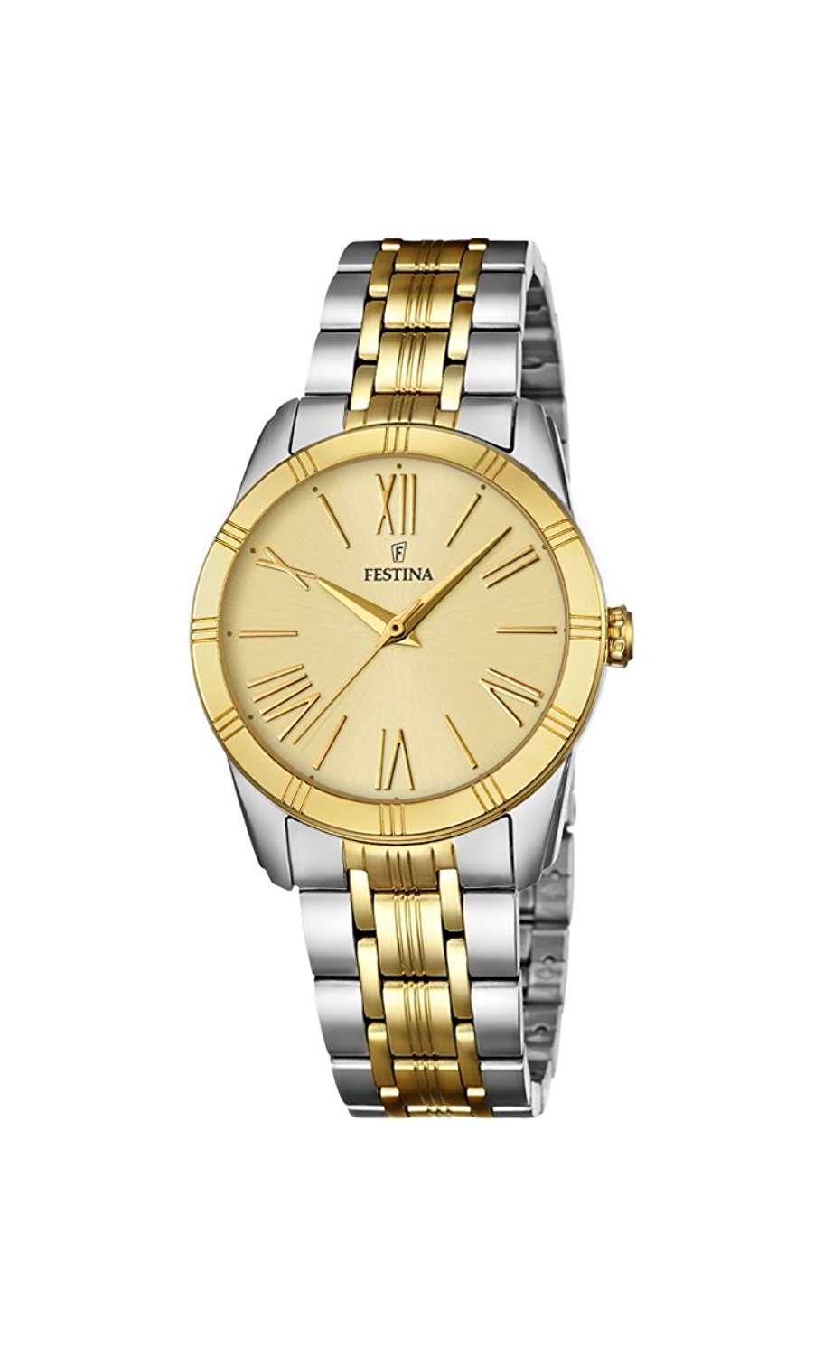 Festina Watches : F16941/1 Gold Dial Stainless Steel Plated Women Watch