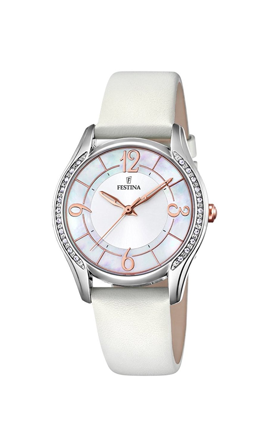 Festina Watches : F16944/A Quartz Mother of Pearl Dial White Leather Women Watch