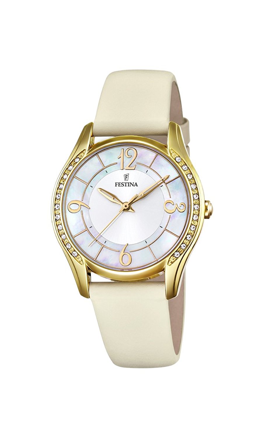 Festina Watches : F16945/A Quartz Analog White Leather Women Watch