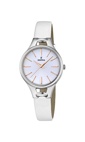 Festina Watches : F16954/1 Quartz Analog White Leather Women Watch