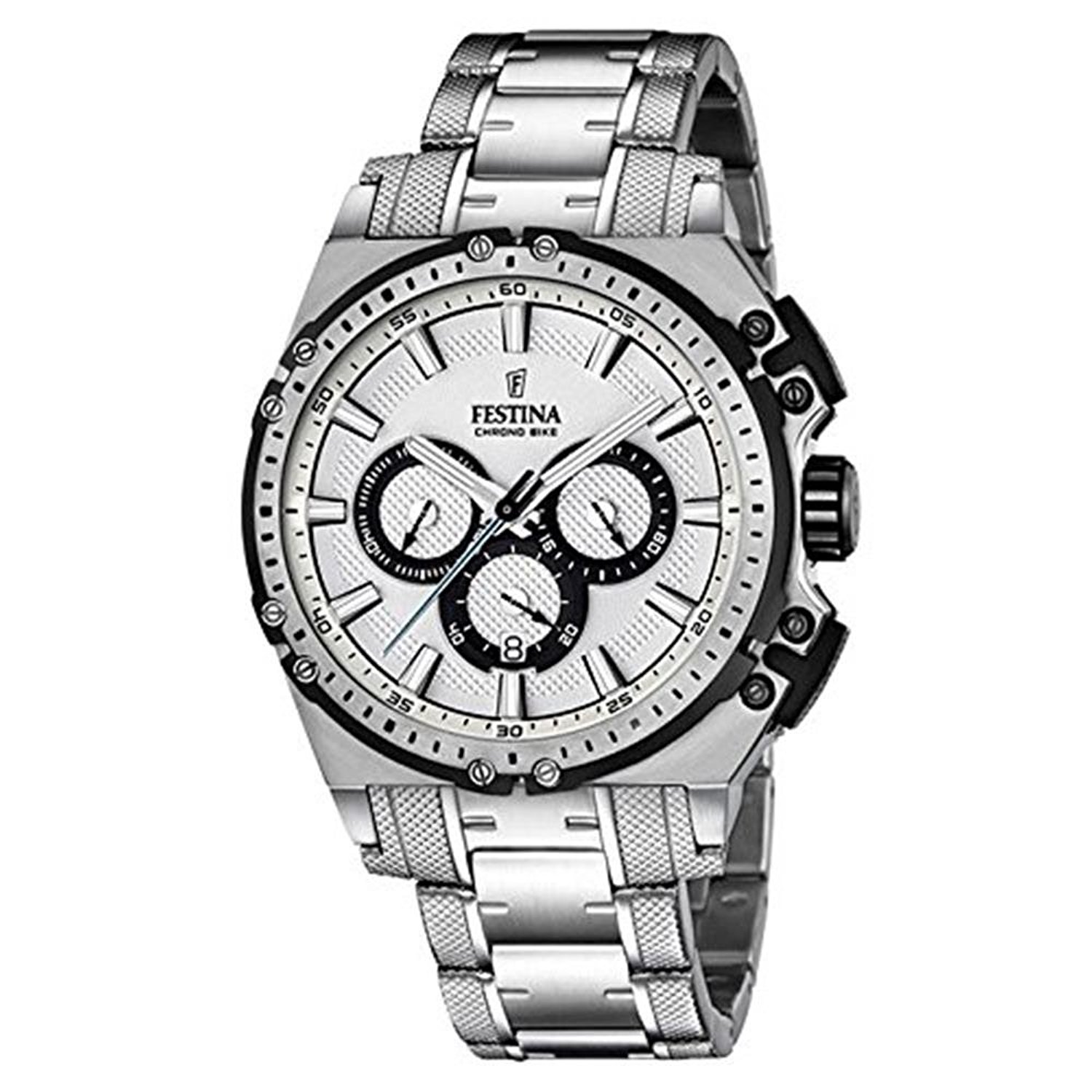 Festina Watches : F16968/1 Silver Dial Stainless Steel Band Men Watch