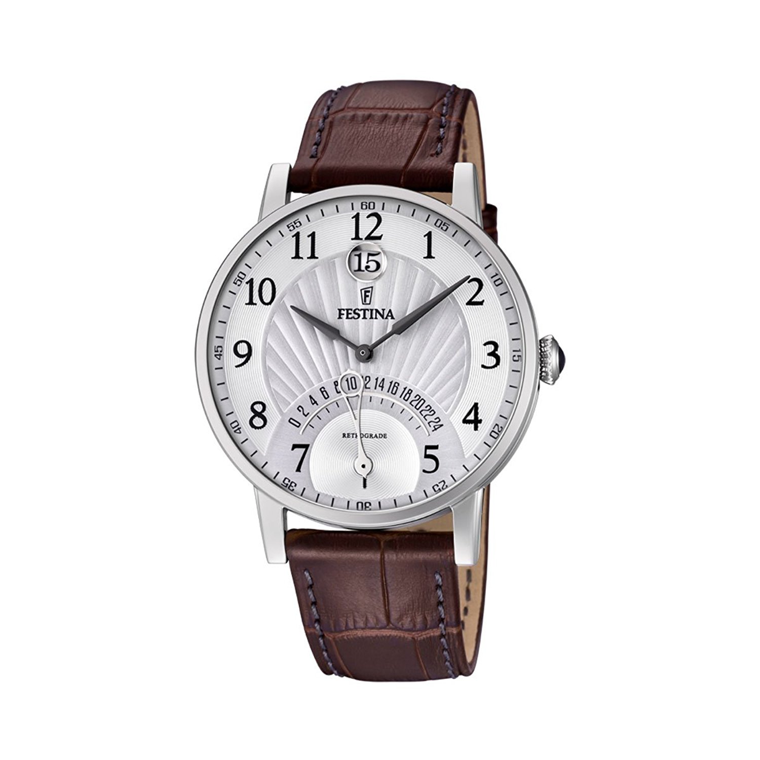 Festina Watches : F16984/1 Silver Dial Leather Men Watch