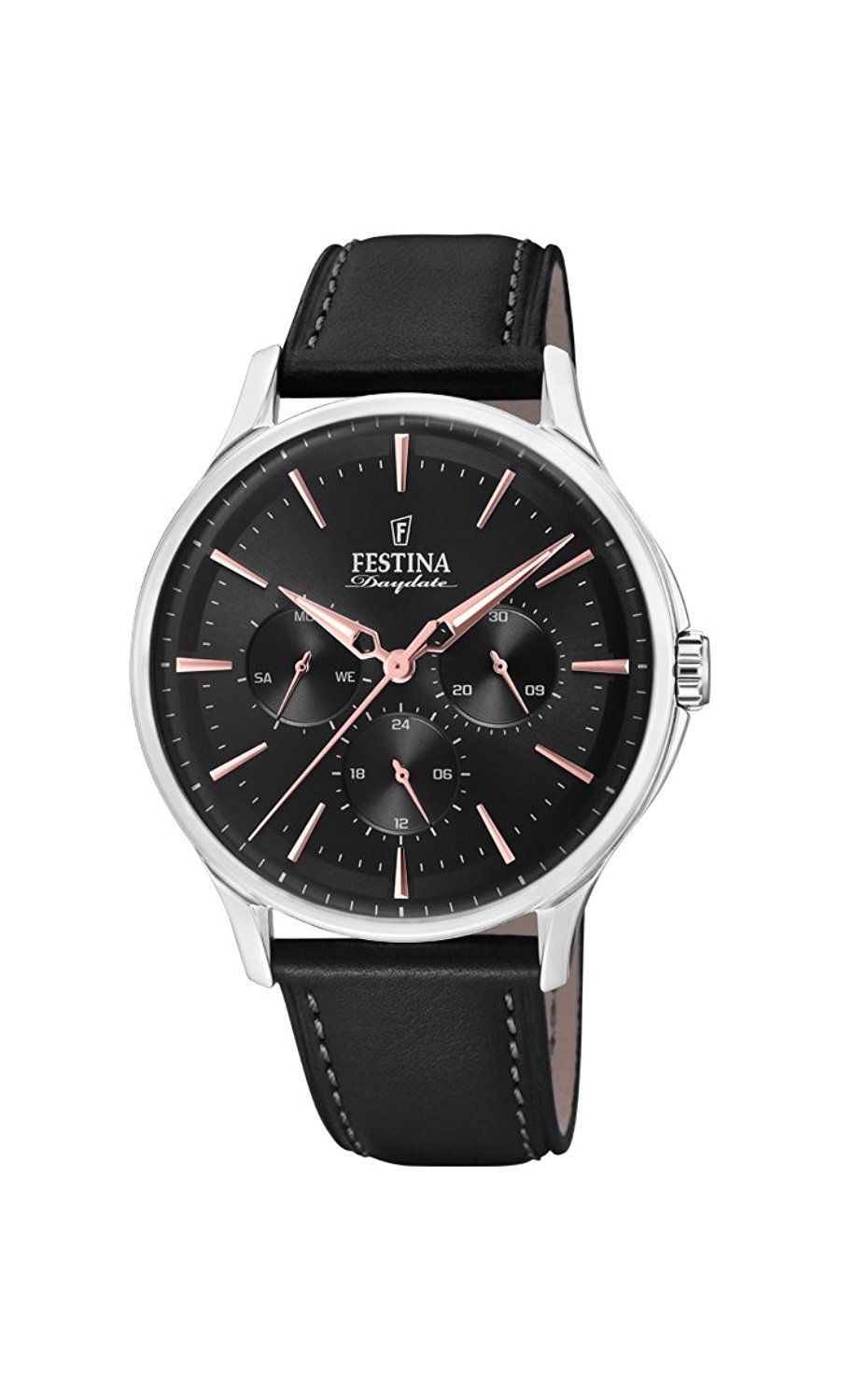 Festina Watches : F16991/4 Quartz Multifunction Dial Black Leather Men Watch