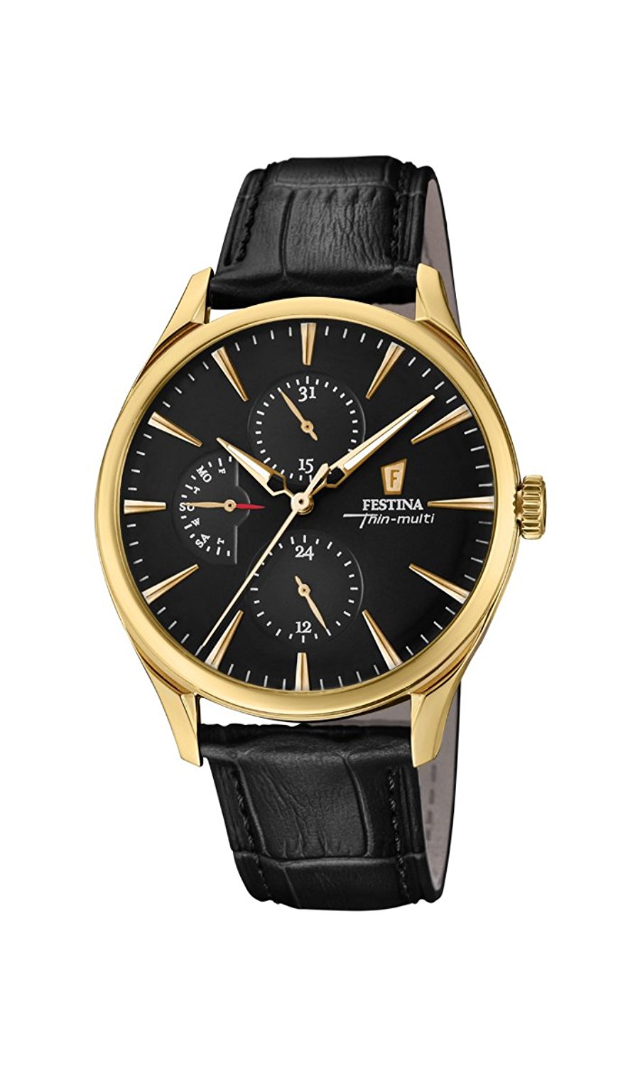 Festina Watches : F16993/2 Black Dial Calfskin Band Men Watch