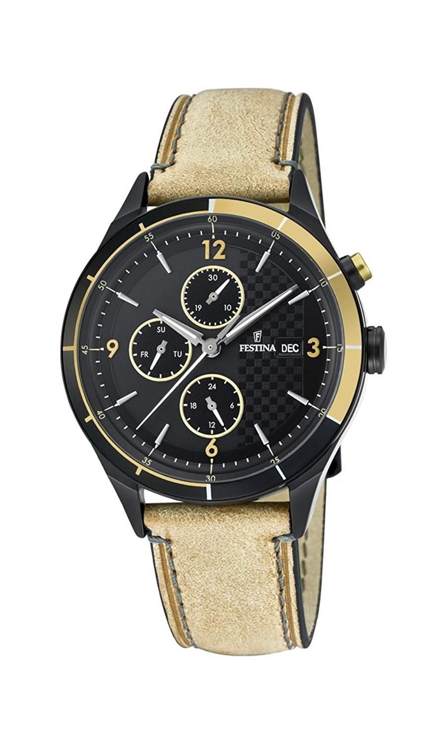 Festina Watches : F16994/1 Quartz Multifunction Dial Beige Leather Men Watch