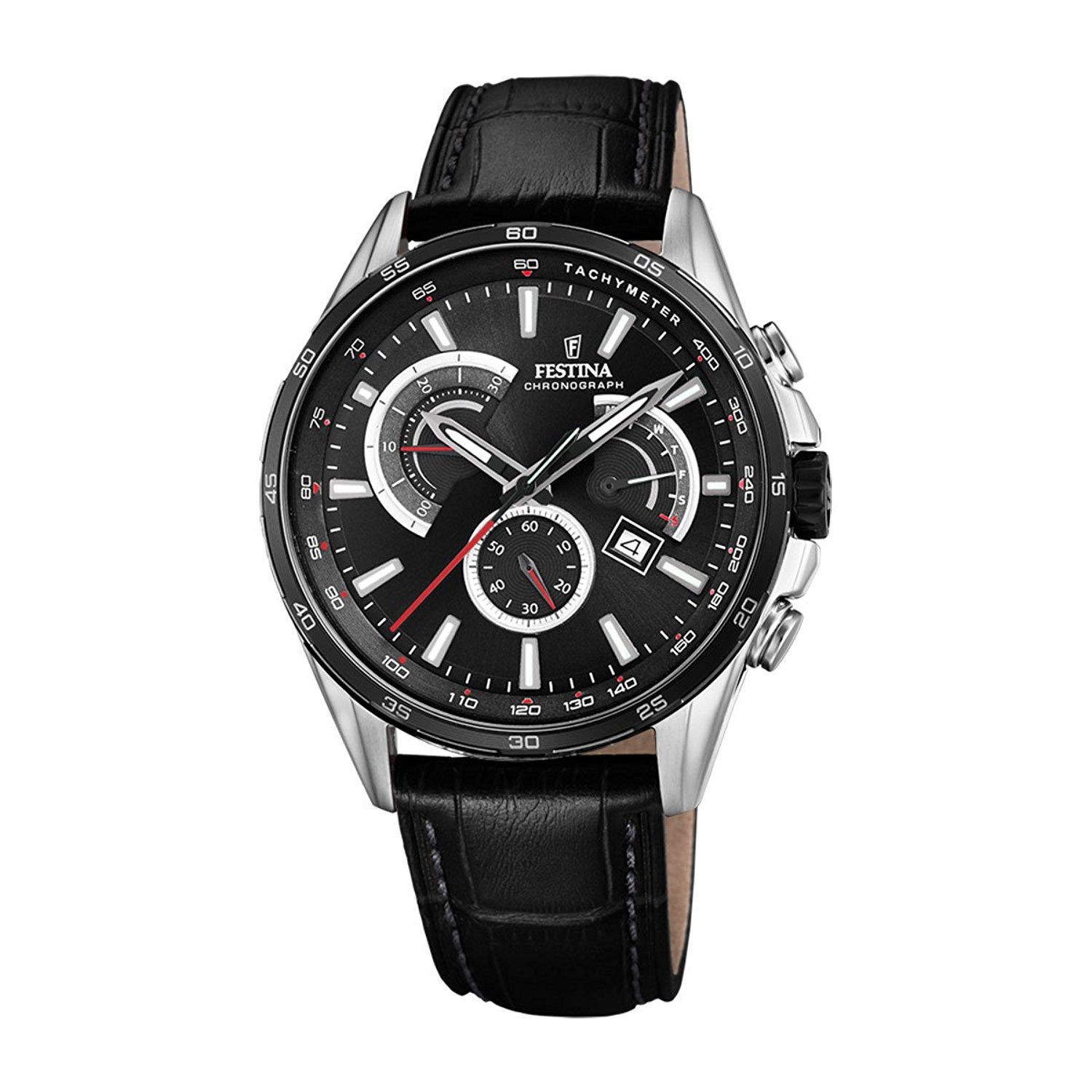 Festina Watches : F20201/4 Black Dial Stainless Steel Men Watch