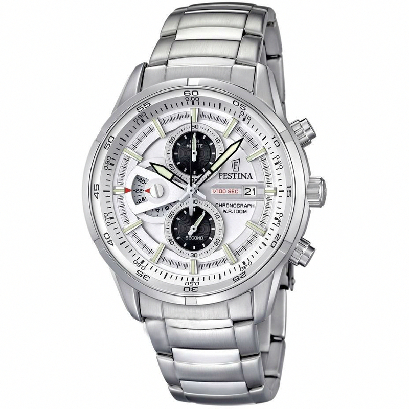 Festina Watches : F6823/1 Quartz Chronograph Date Stainless Steel Men Watch