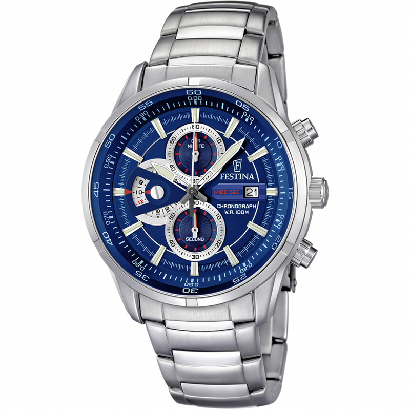 Festina Watches : F6823/2 Quartz Chronograph Date Blue Dial Men Watch