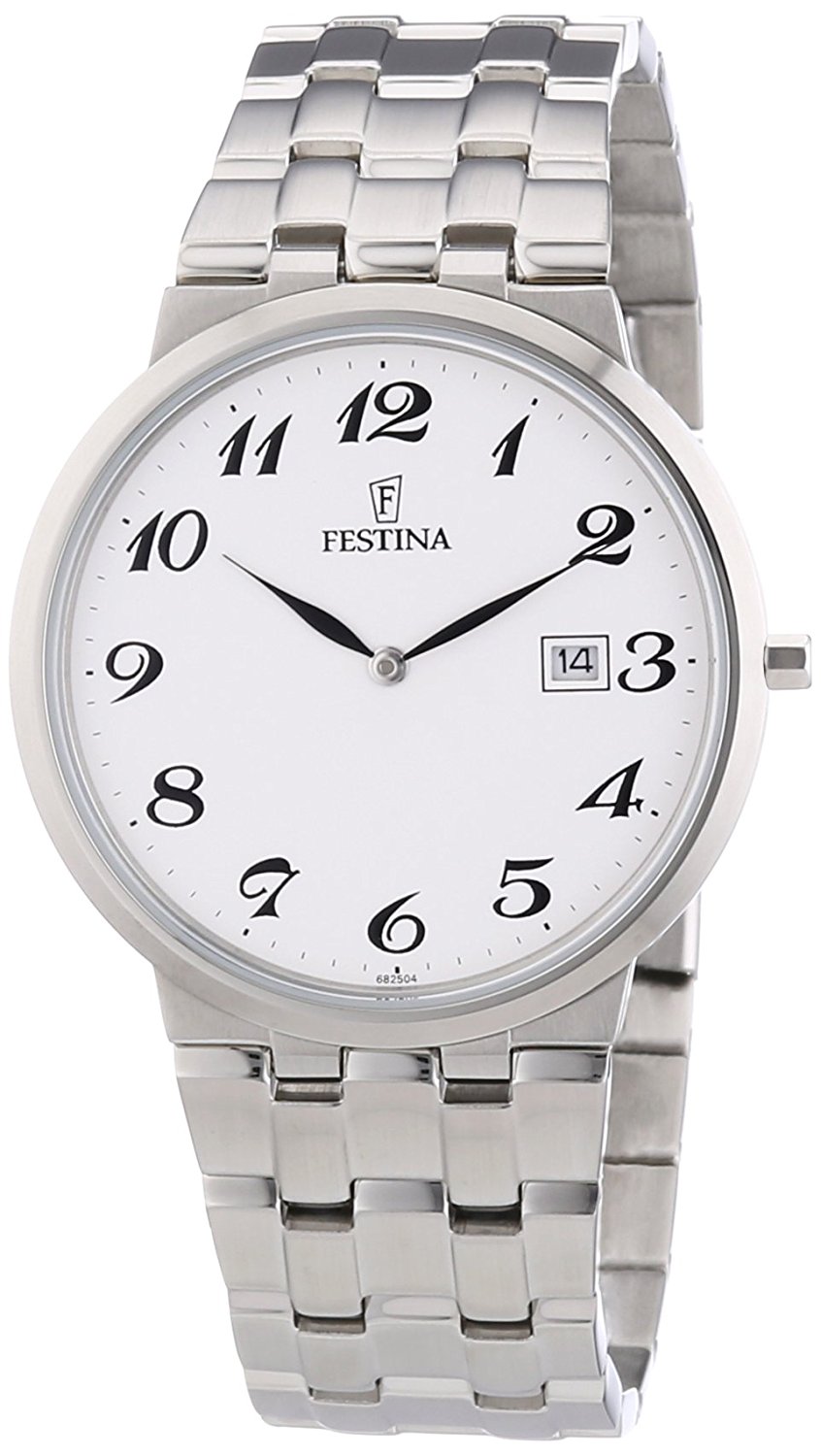 Festina Watches : F6825/4 White Dial Stainless Steel Men Watch