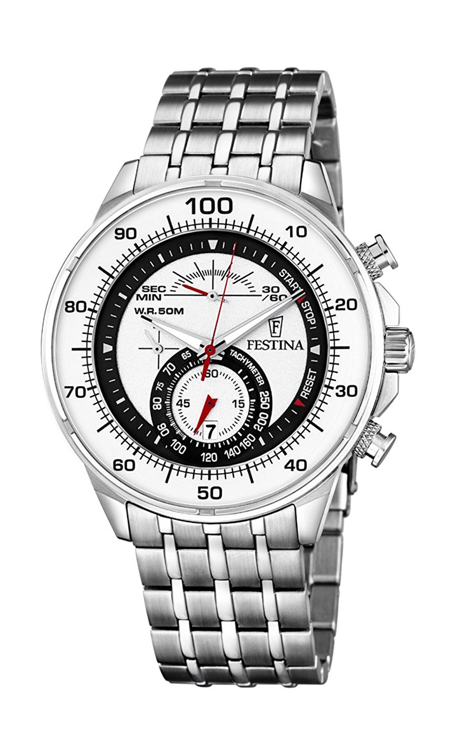 Festina Watches : F6830/1 Quartz Chronograph Date Stainless Steel Men Watch