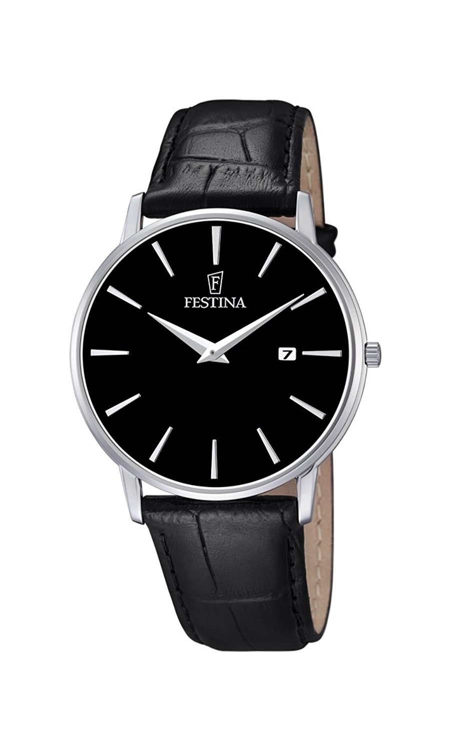 Festina Watches : F6831/4 Quartz Analog Date Black Leather Men Watch
