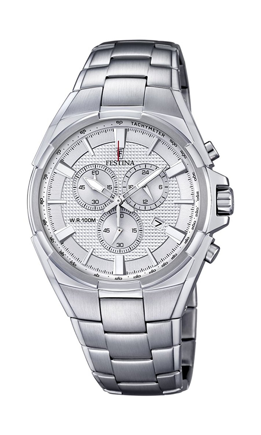 Festina Watches : F6834/1 White Dial Stopwatch Luminescent Hands Men Watch