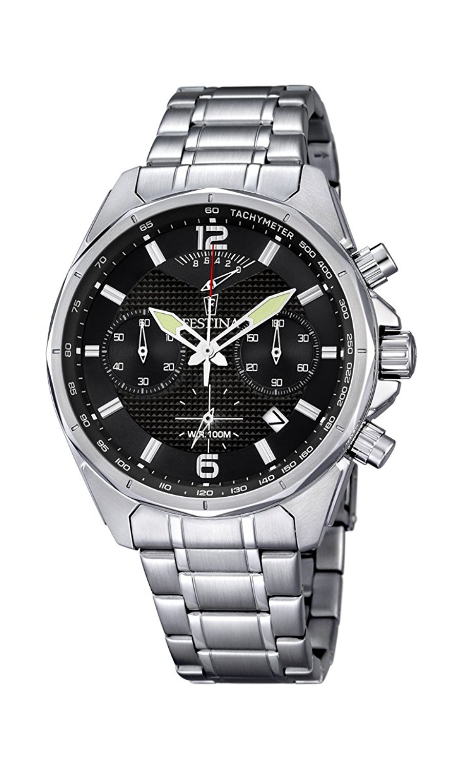 Festina Watches : F6835/4 Black Dial Stainless Steel Band Men Watch