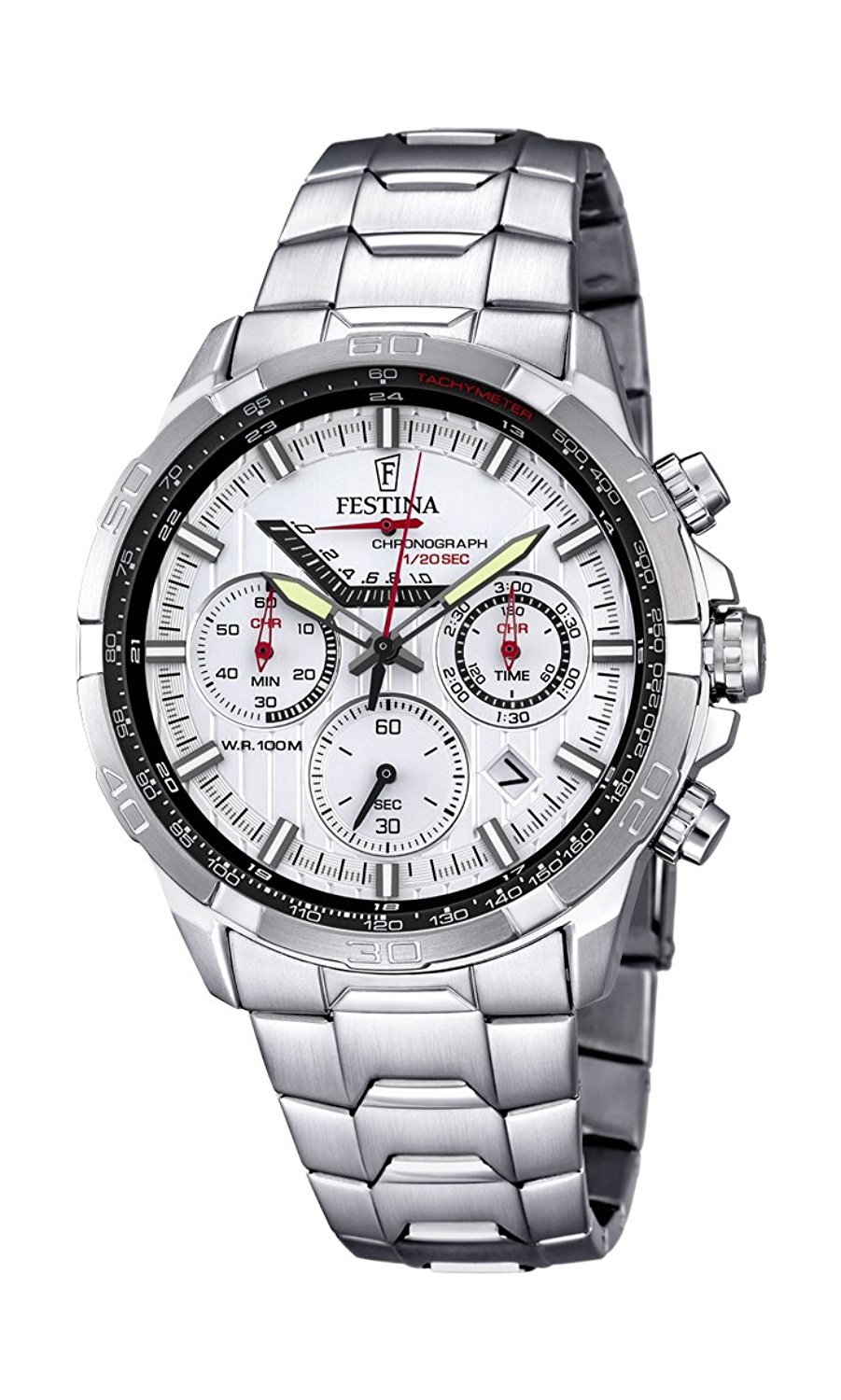 Festina Watches : F6836/1 Silver Dial Stainless Steel Band Men Watch