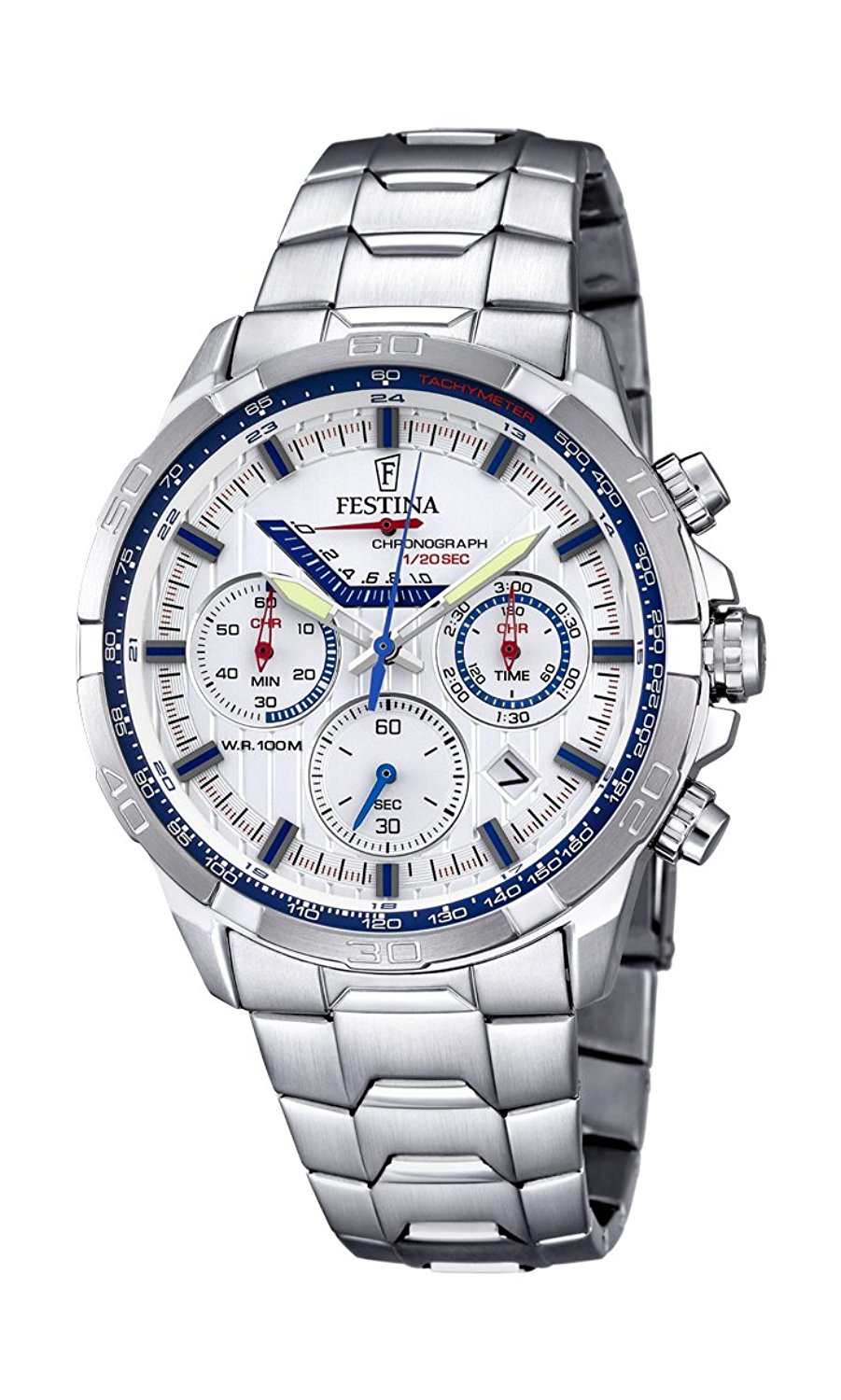 Festina Watches : F6836/2 White Dial Stopwatch Luminescent Hands Men Watch