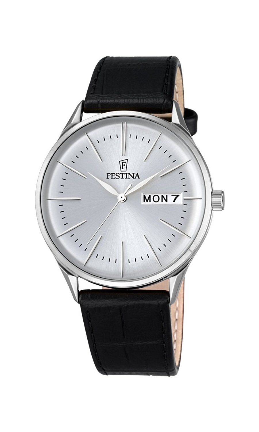 Festina Watches : F6837/1 Quartz Analog Day Date Black Leather Men Watch