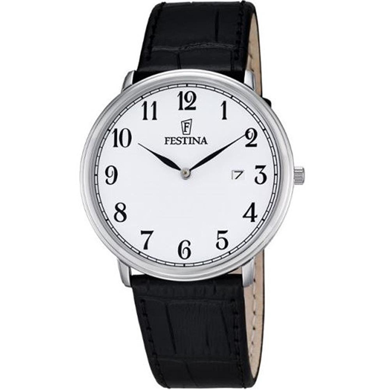 Festina Watches : F6839/1 Quartz Analog Date Black Leather Men Watch