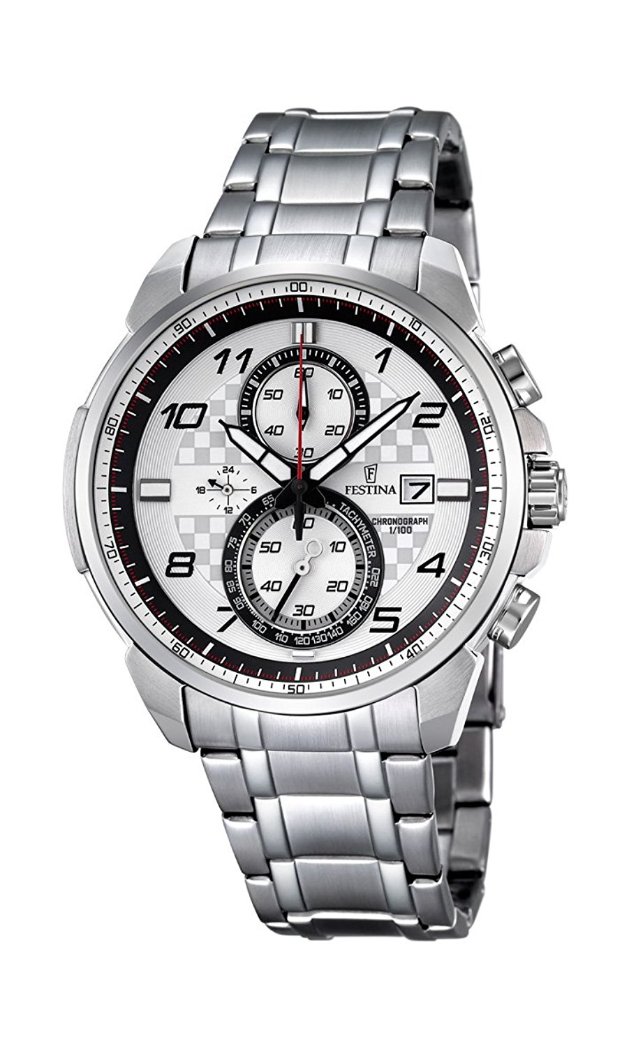 Festina Watches : F6842/2 Silver Dial Stainless Steel Band Men Watch
