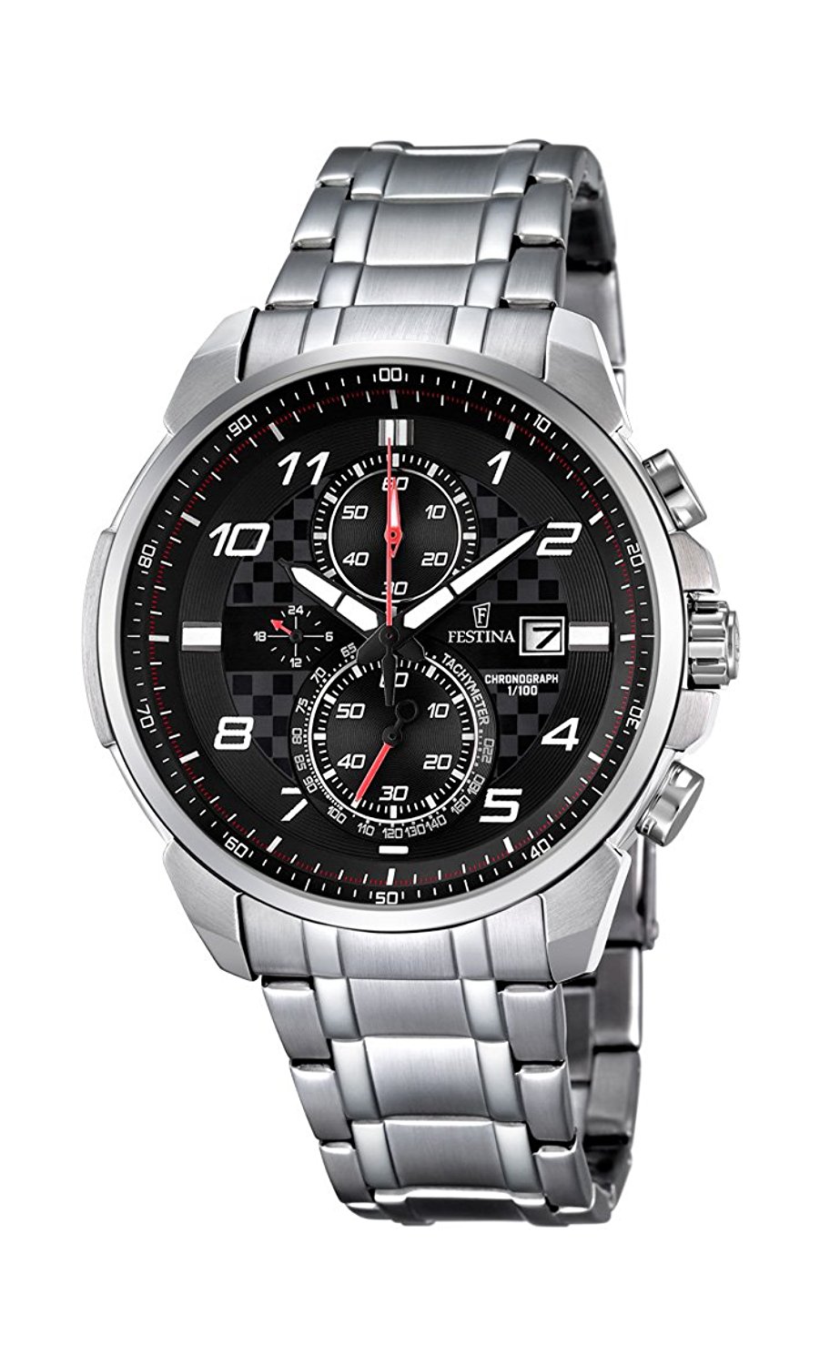 Festina Watches : F6842/4 Black Dial Stainless Steel Band Men Watch