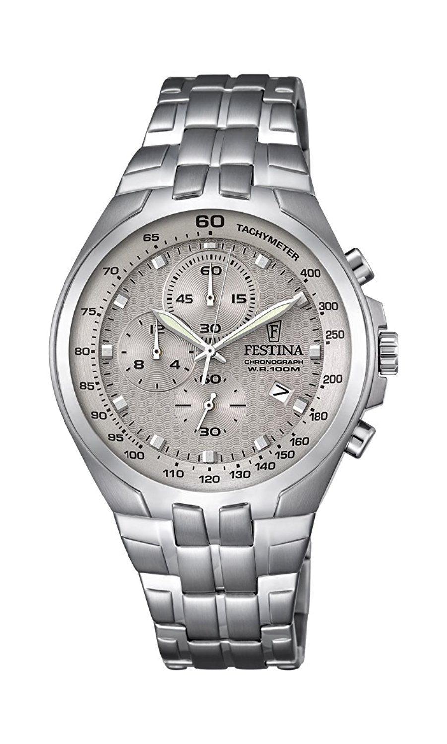 Festina Watches : F6843/2 Silver Dial Stainless Steel Band Men Watch