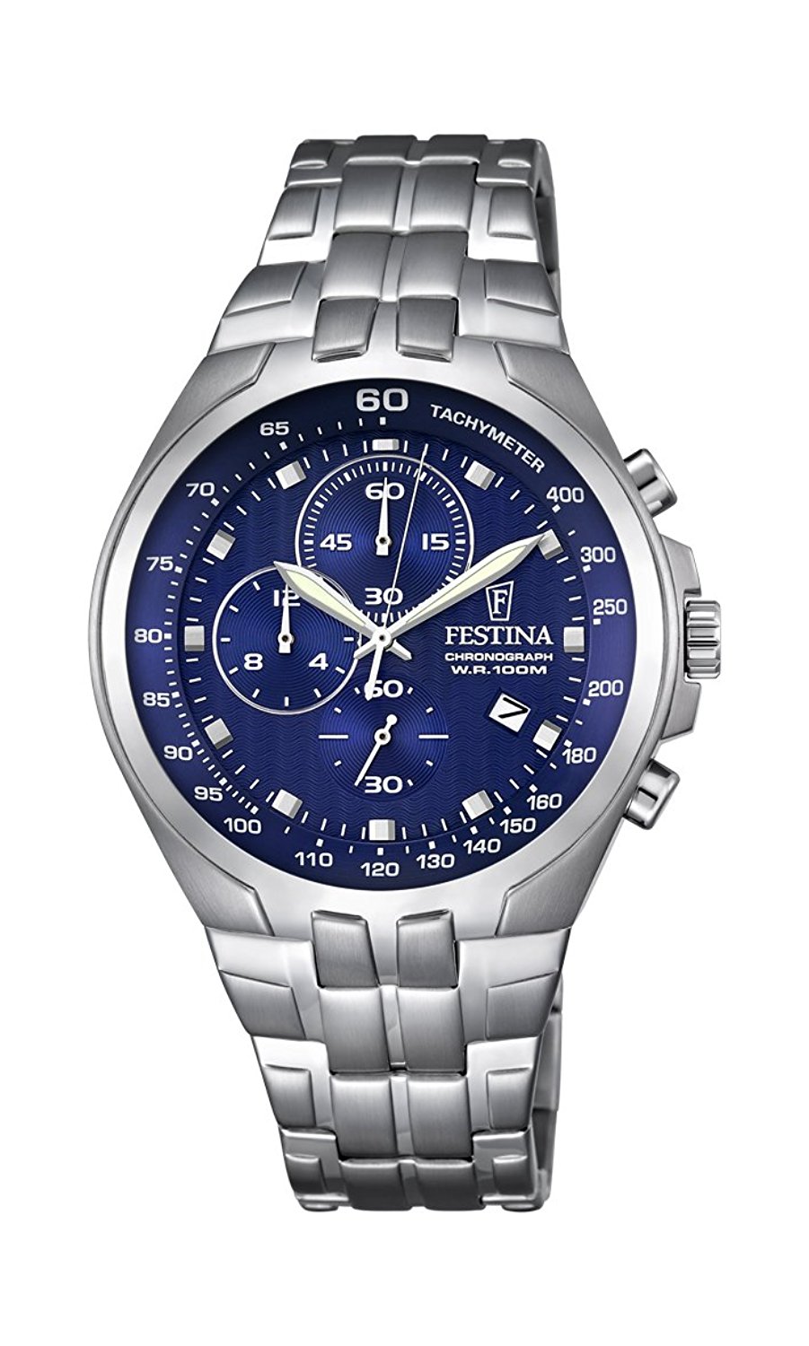 Festina Watches : F6843/3 Blue Dial Stopwatch Luminous Hand Men Watch