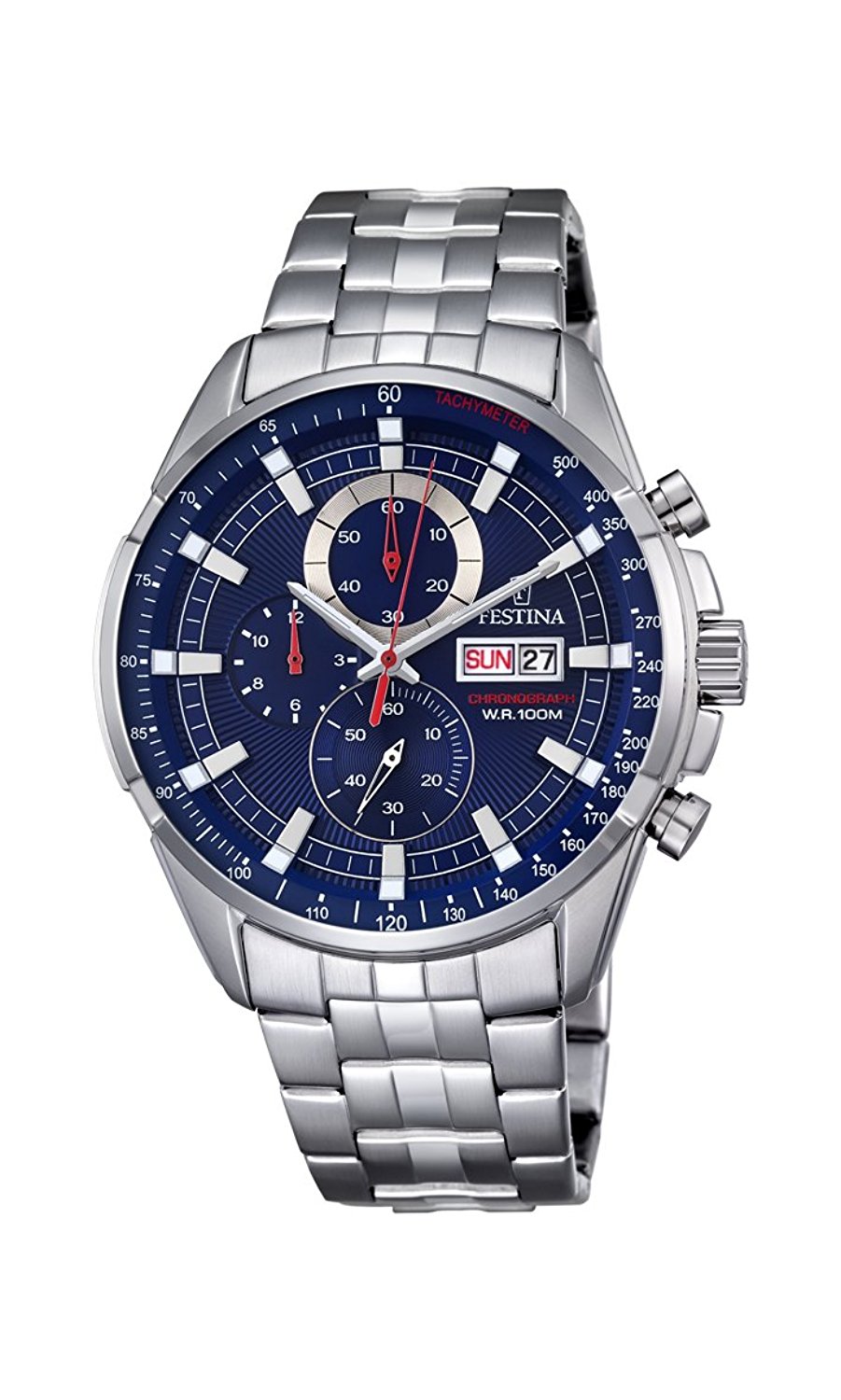 Festina Watches : F6844/3 Blue Dial Stainless Steel Band Men Watch