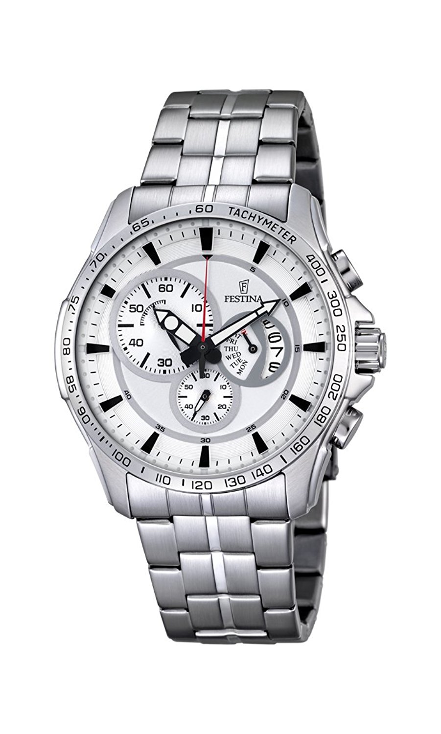 Festina Watches : F6849/1 White Dial Luminous Hand Stop Watch Men Watch