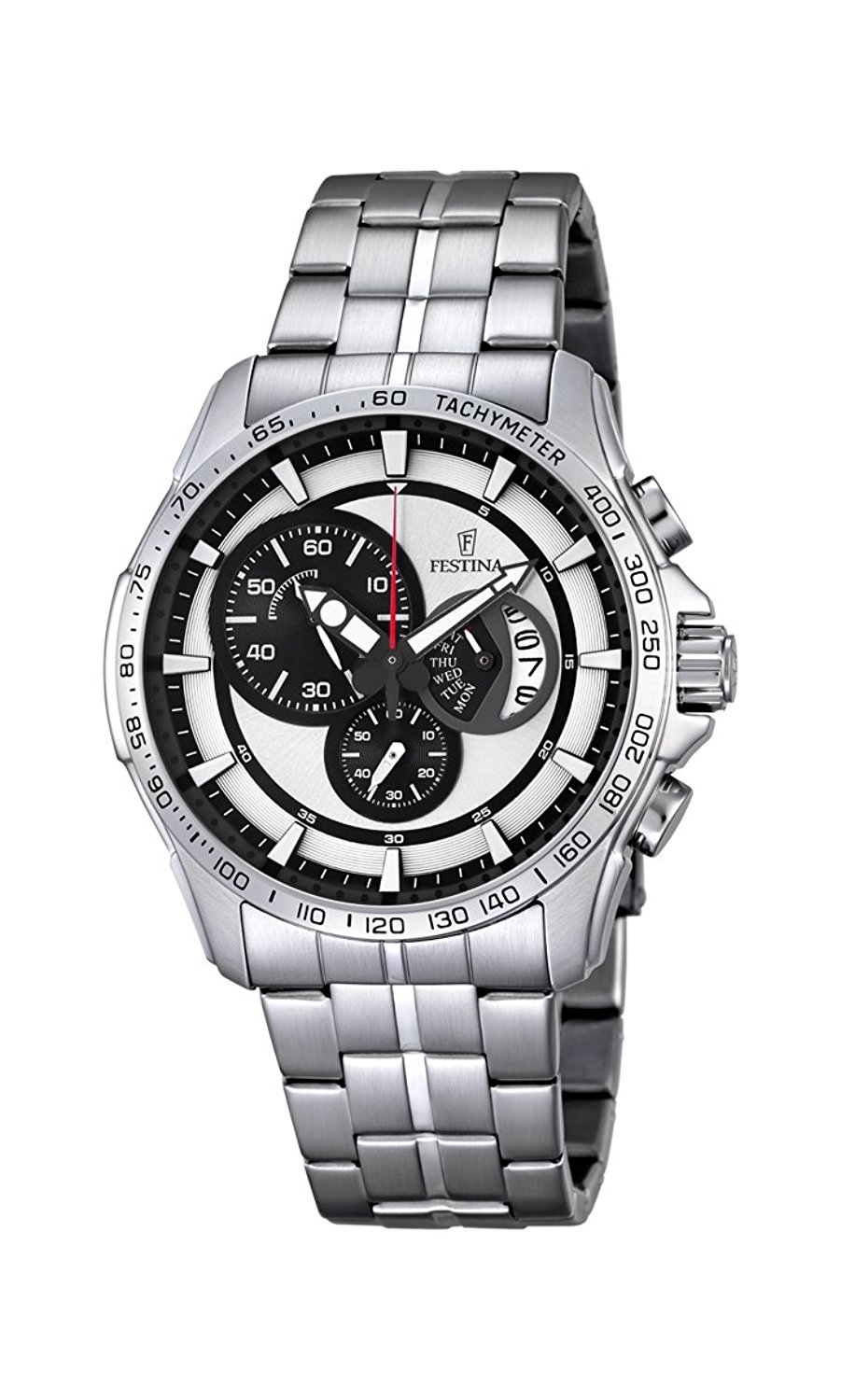 Festina Watches : F6849/2 White Dial Luminous Hand Stop Watch Men Watch