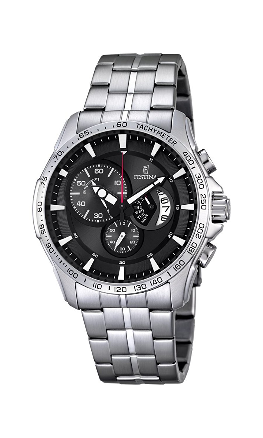 Festina Watches : F6849/4 Black Dial Luminous Hand Stop Watch Men Watch