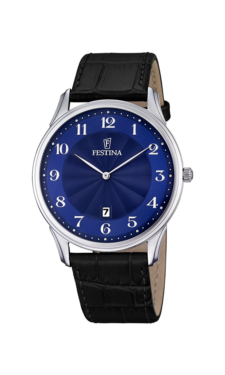 Festina Watches : F6851/3 Quartz Blue Dial Date Black Leather Men Watch