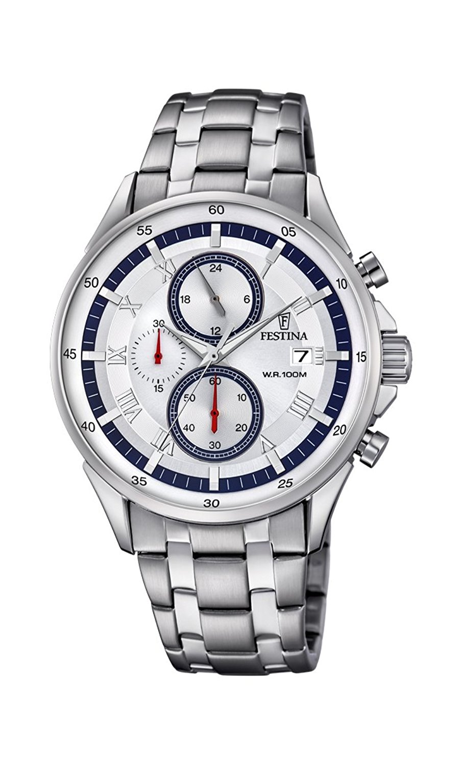 Festina Watches : F6853/1 Silver Dial Stop Watch Men Watch