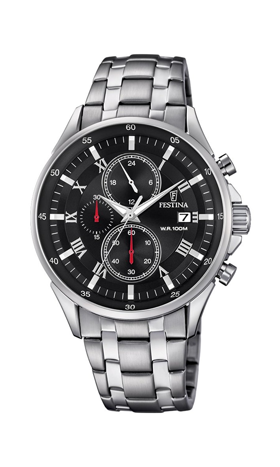 Festina Watches : F6853/4 Black Dial Stop Watch Men Watch