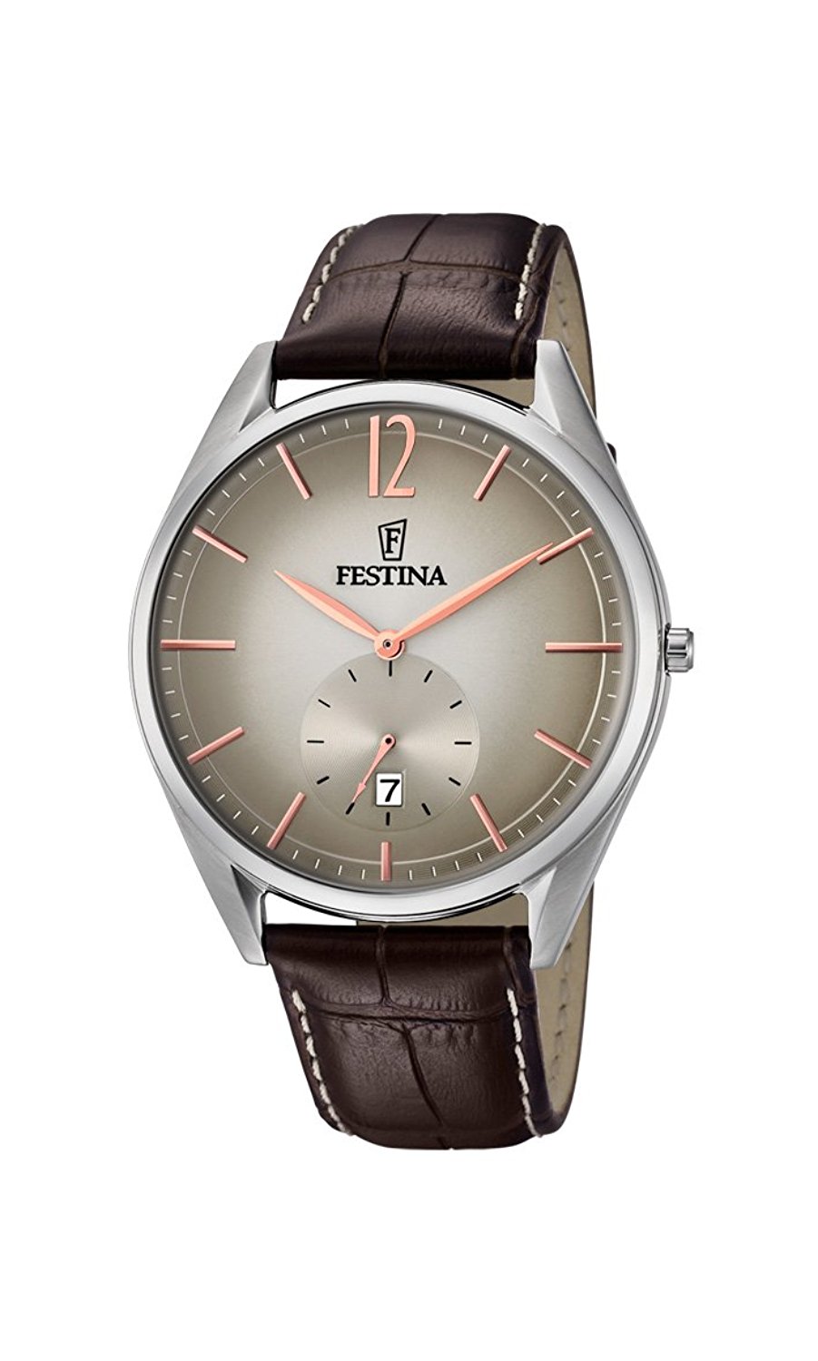 Festina Watches : F6857/5 Grey Dial Calfskin Band Men Watch