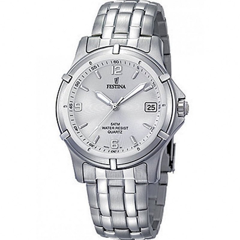 Festina Watches : F8920/1 Quartz Analog Date Silver Dial Stainless Steel Men Watch