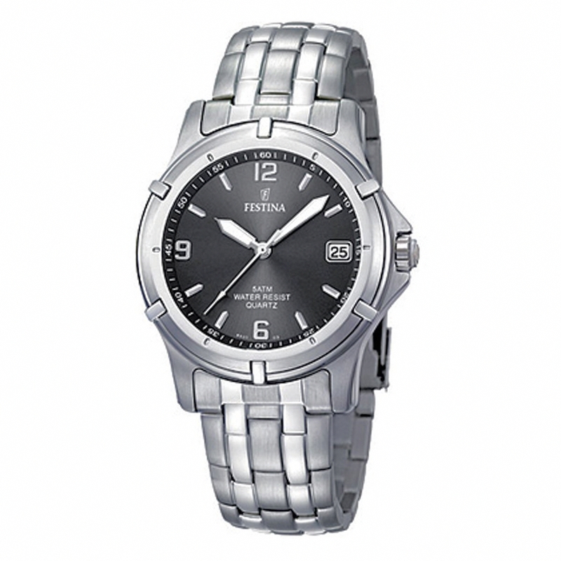 Festina Watches : F8920/2 Quartz Analog Date Black Dial Stainless Steel Men Watch