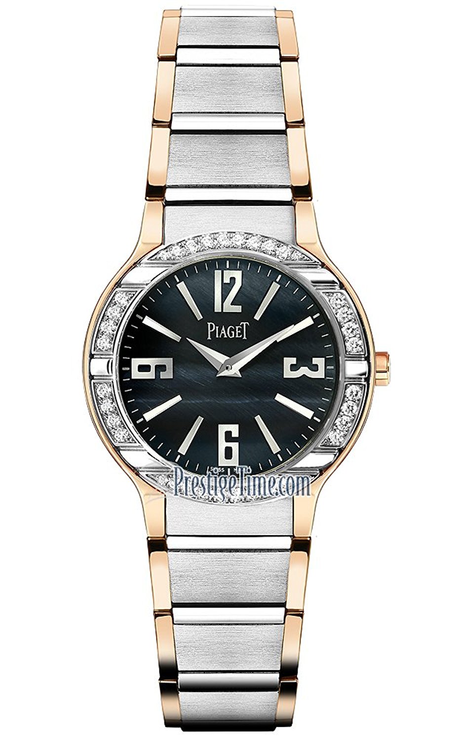 Piaget Watches : G0A36232 Black Dial White Gold Band Women Watch