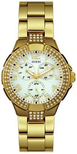 Guess Watches : G13537L Quartz White Dial Gold Tone Stainless Steel Women Watch