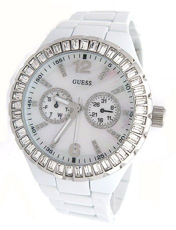 Guess Watches : G13552L Japanese Quartz White Mother Of Pearl Dial Stainless Steel Women Watch
