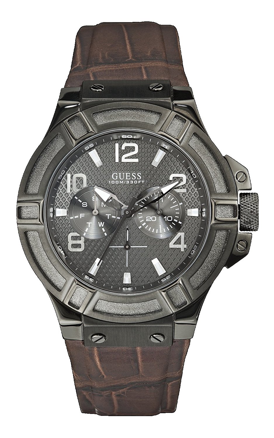 Guess Watches : Guess Rose Dial Calfskin Band Women Watch