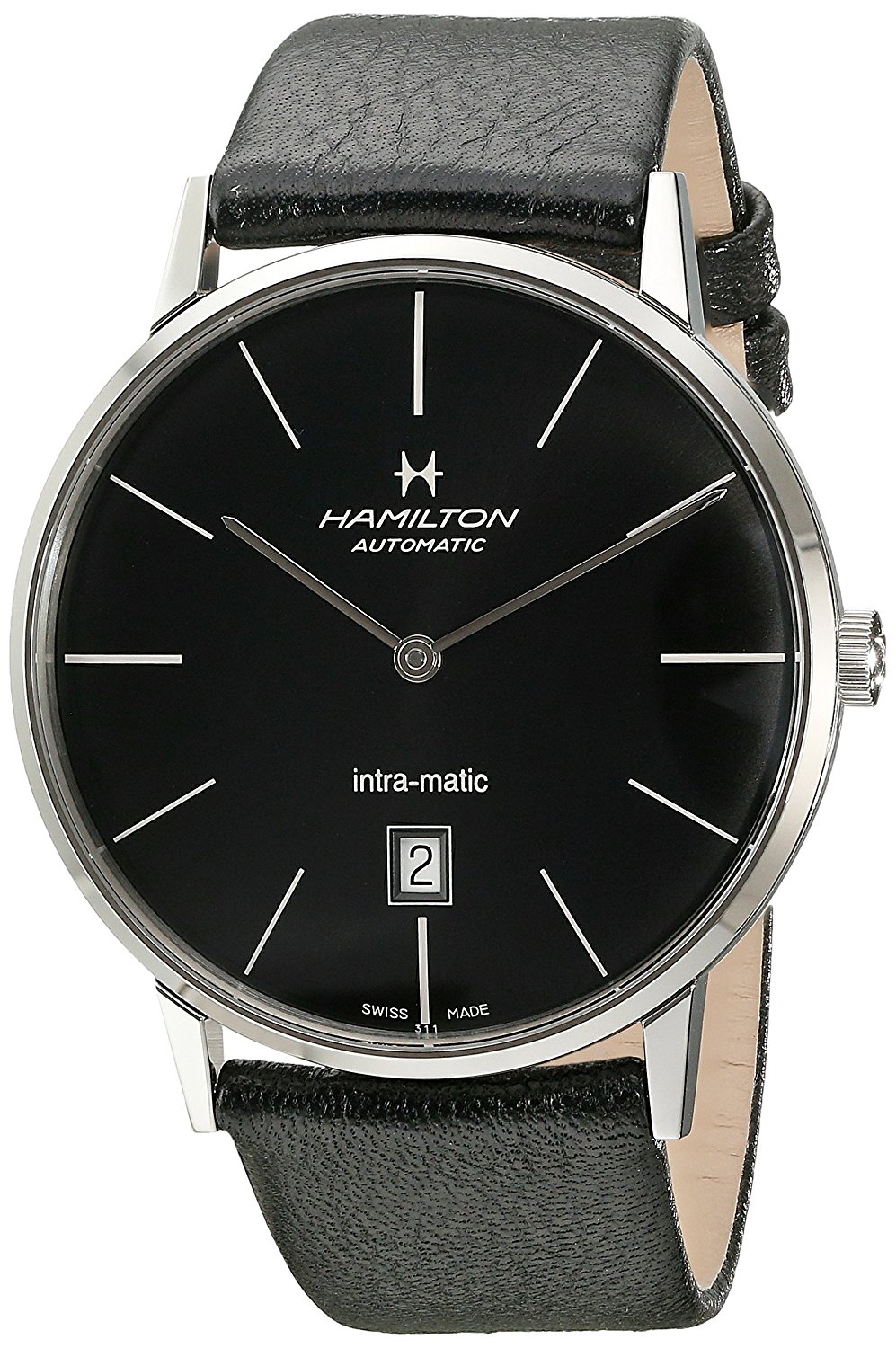 Hamilton Watches : H38755731 Black Dial Stainless Steel Band Men Watch